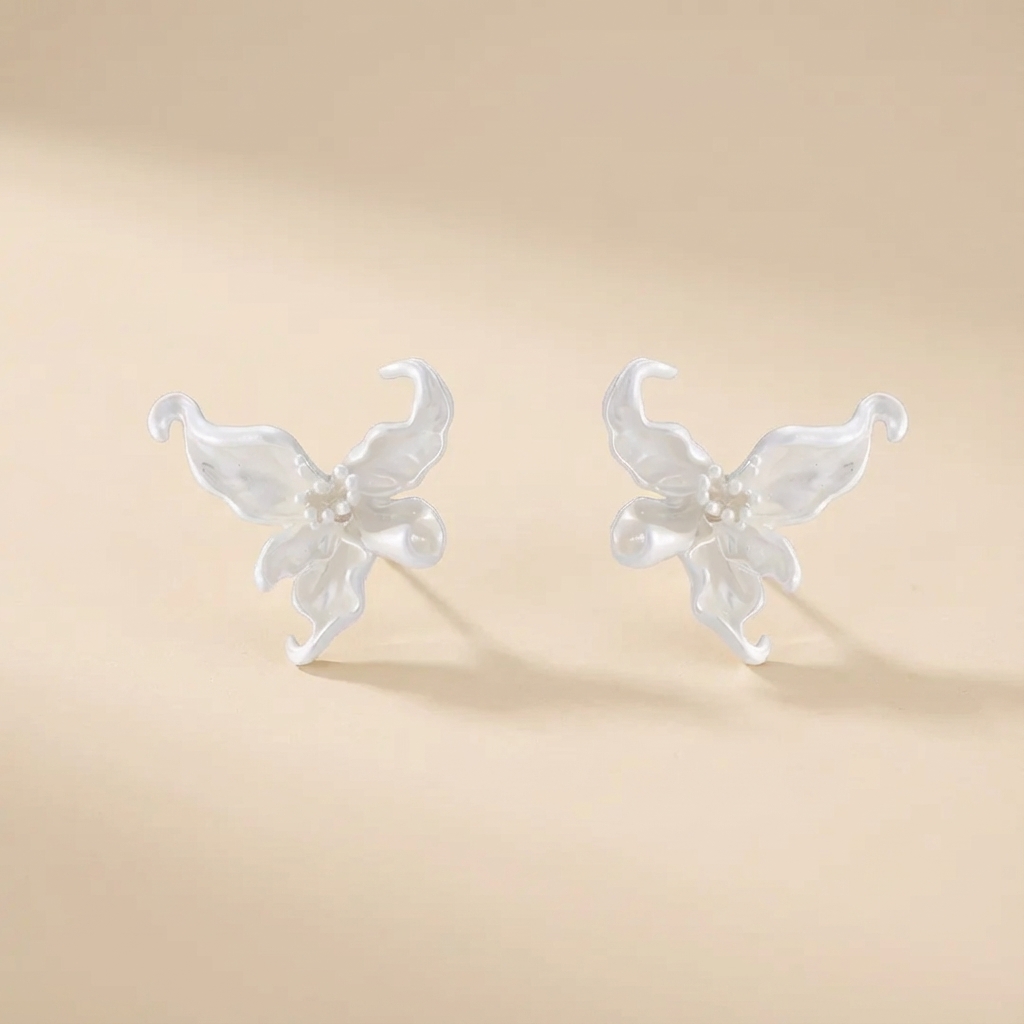 Pearlescent Coquette Butterfly Stud Earrings